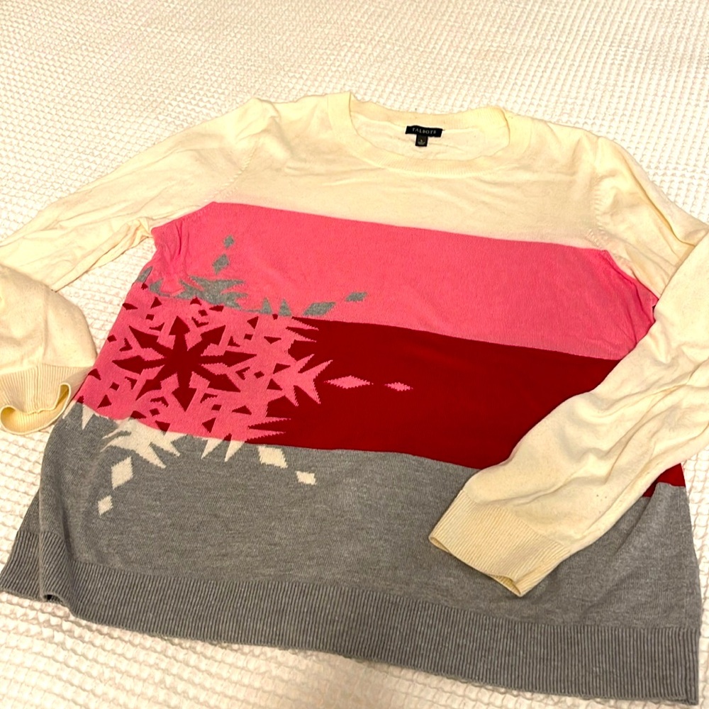 Talbots Size L snowflake sweater